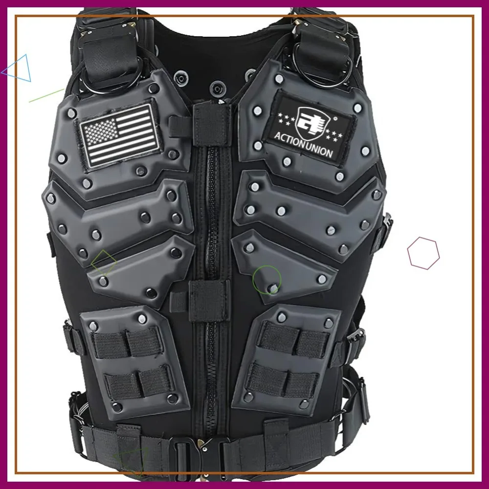 

Adjustable Tactical Vest for Men Airsoft Youth Molle Vest Adult Cosplay Costumes
