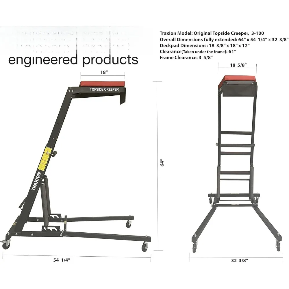 

Foldable Topside Automotive Engine Creeper Red Black Mechanic Under Car Repair Stool