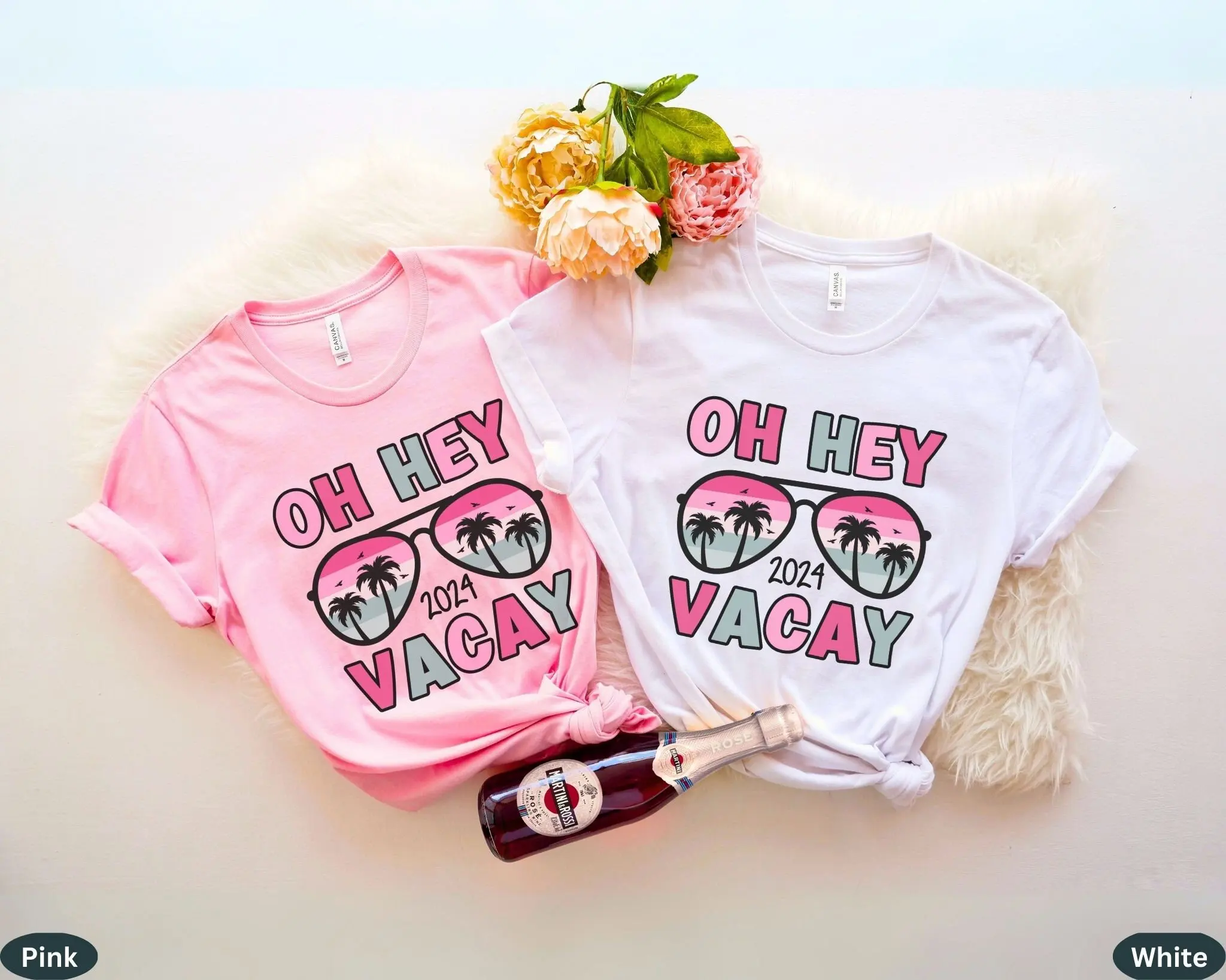 2024 Oh Hey Vacay Match Vacation T Shirt Best Friends Trip Matching Group Cruise Girls Travel Her