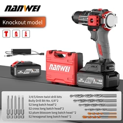 21v Li-ion Impact Brushless Knockout Drill Household Electric Drill Electric Screwdriver Metal Ratchet Collet