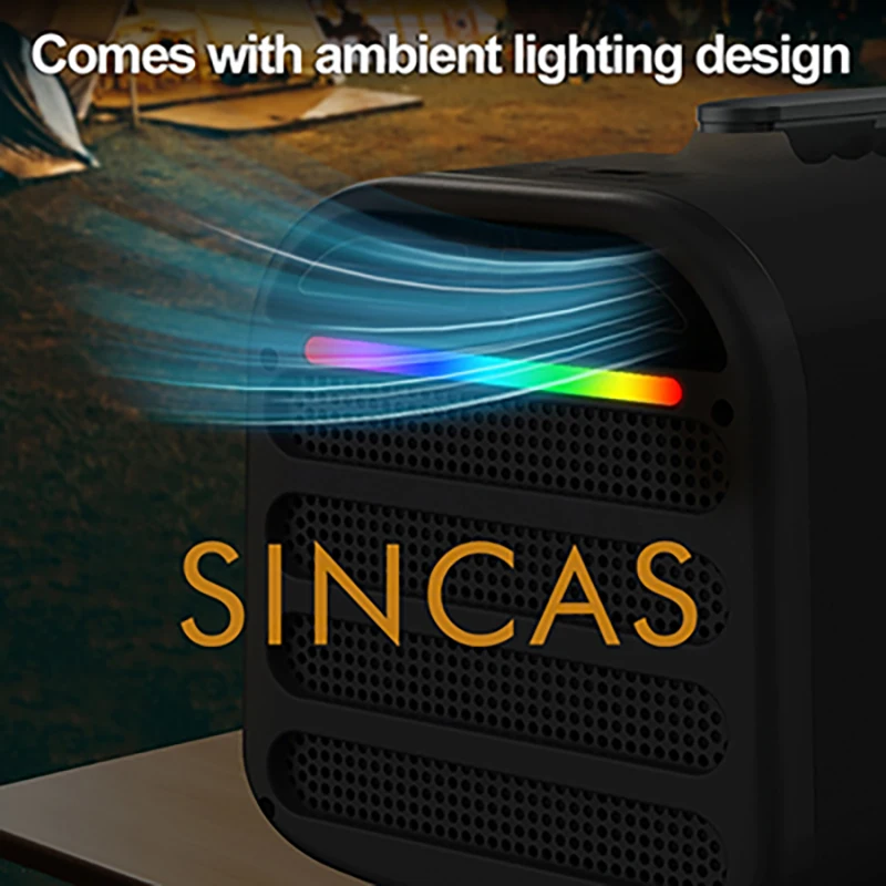 

Portable Ambient Lighting Mini Air Conditioner No-External-Unit 110V/220V Dual Voltage Smart AC Cooling for Home Camping Picnic