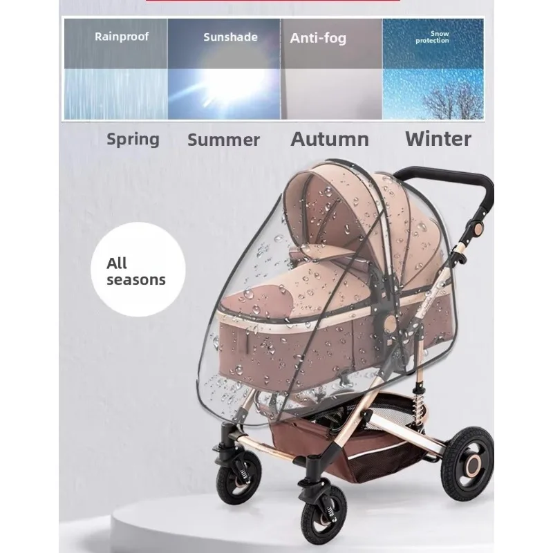 1Pc Stroller Rain Cover Windproof Universal Baby Pram Weather Shield Waterproof Splash Guard All Terrain Easy Fit 0-3 Years C174