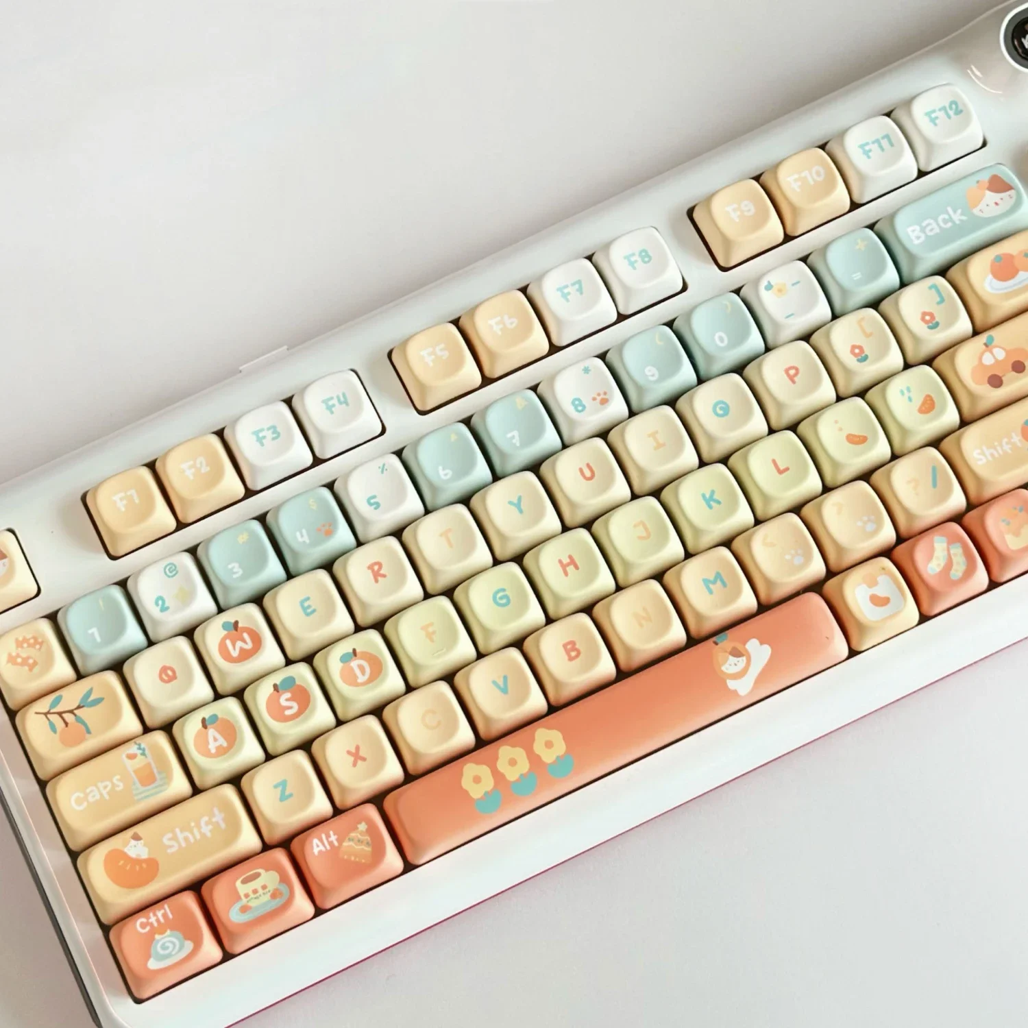 Imagem -03 - Coreano e Inglês Laranja Soda Keycaps Perfil Xoa Pbt 5-sided Dye-sub Keycaps Personalizados para Teclado Mecânico Bonito