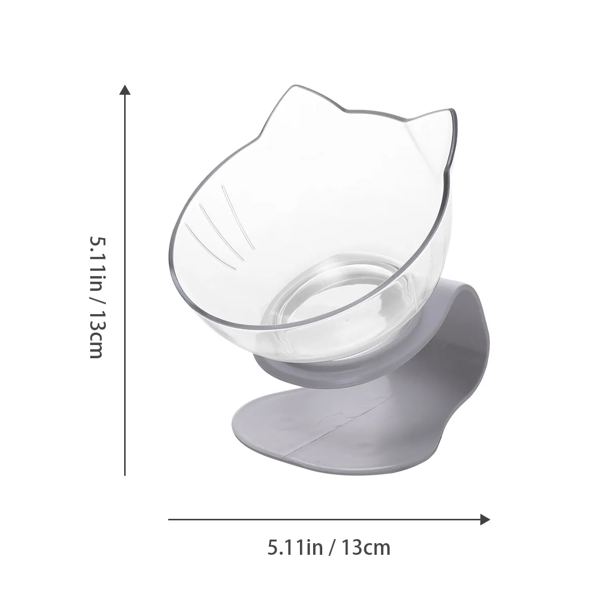 Tilted Cervical Spine Protective Cat Feeder Bowl Anti-Slip Base Stable Design Easy to Clean Residue-Free Surface Pet Supplies