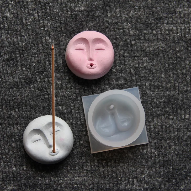 DIY Crystal Drop Glue Facial Living Room Incense Burner Decoration Aromatherapy Gypsum Resin Silicone Mold