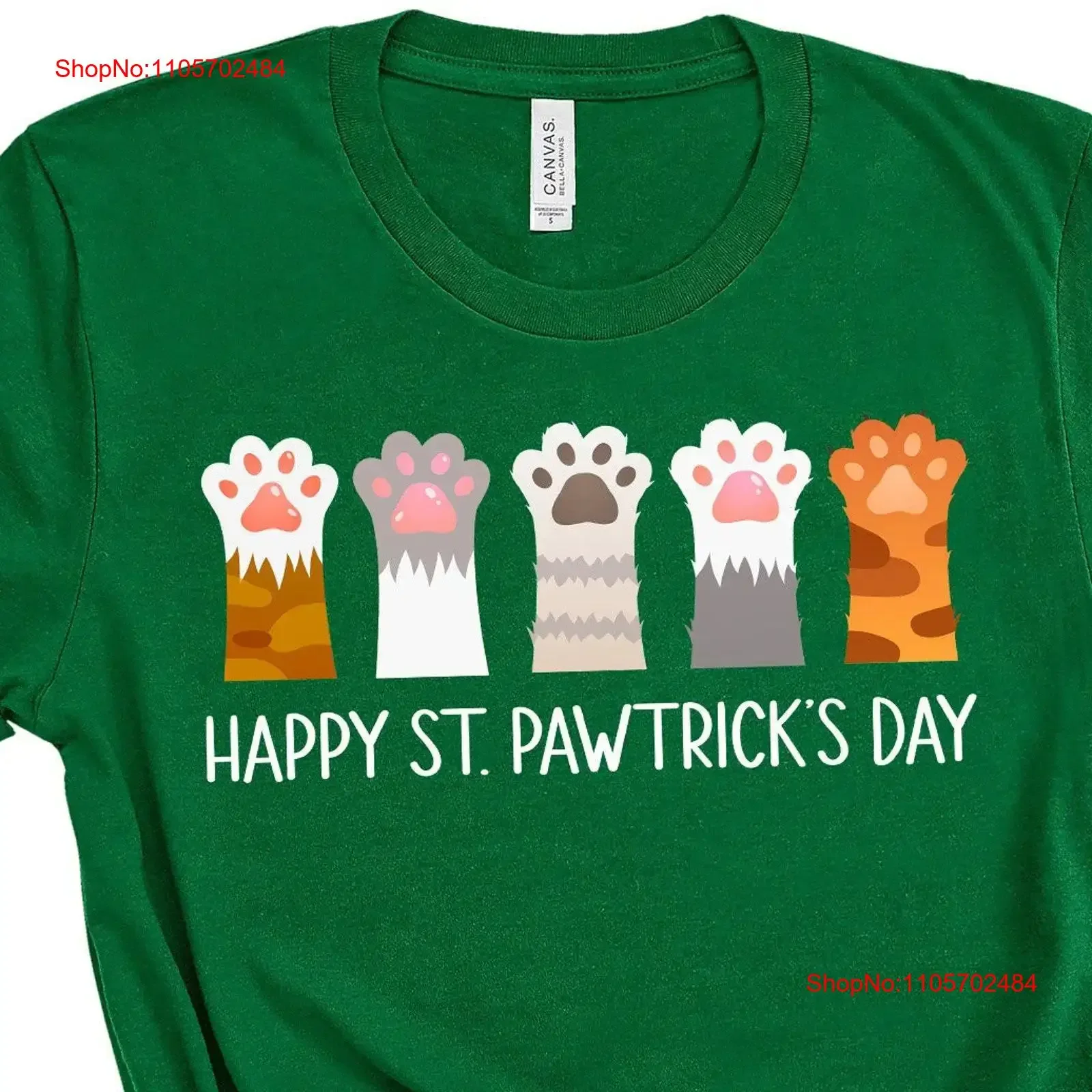 Happy St Pawtrick's Day Cat Paw Patricks T Shirt Cute Pattys for Women Kids Shirtn Girls Boy Toddler Saint Patrick's Paddy's