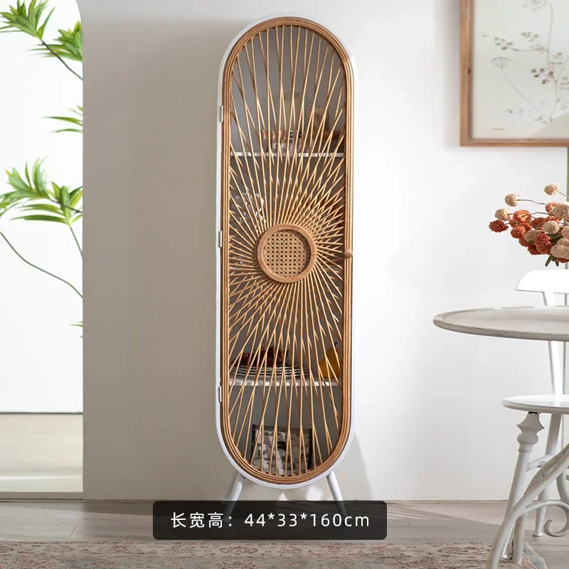 خزانة مدخل من الروطان الرعوي، إقامة منزلية ضيقة من الحديد المطاوع الأبيض الأمريكي متعدد الطبقات