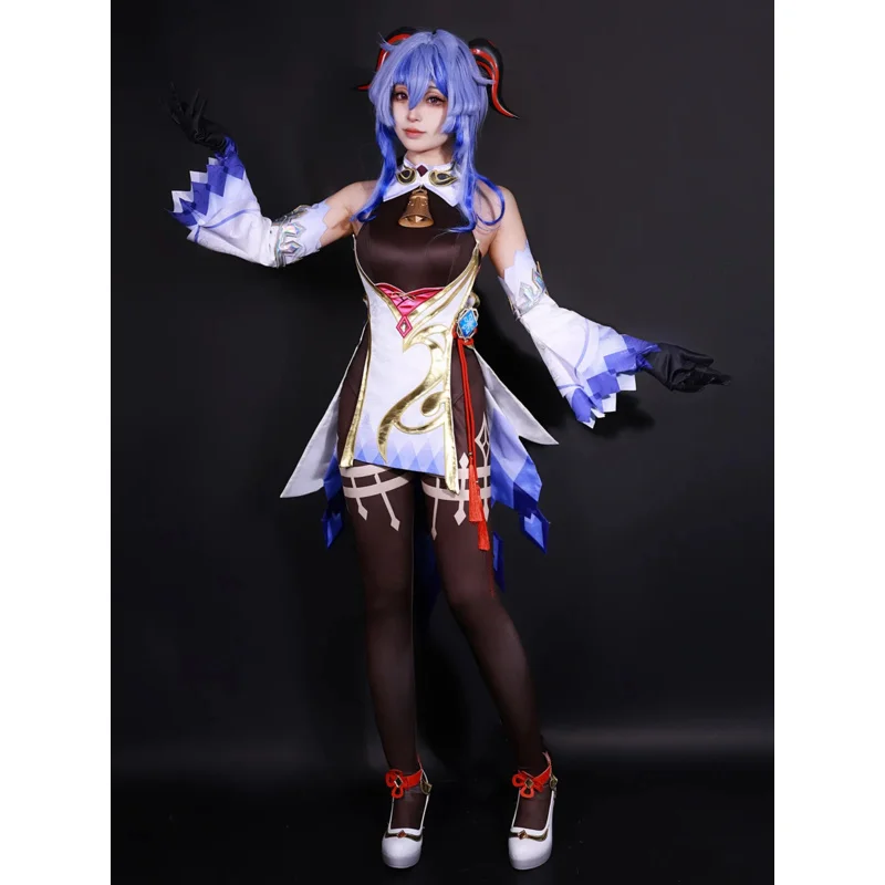 Genshin Impact Ganyu Cosplay Costume Adult Carnival Uniform Wig Anime Halloween Party Costumes Masquerade Women Game