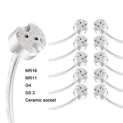 Mini prise en céramique MR16 G4 à deux broches, MR11 G5.3, support de Base d'ampoules halogènes, lampe, connecteur de fil en céramique pour prise Led à incandescence