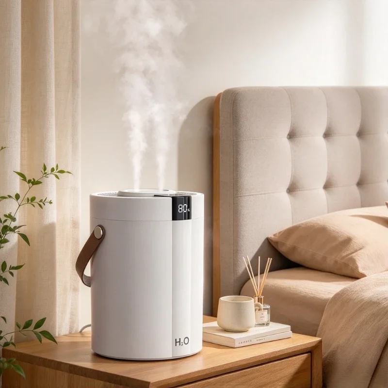 2L Rechargeable Desktop Humidifier, Dual Mist Spray with 70cm High Output, Ambient Light for Bedroom Nursery Daily Home Use