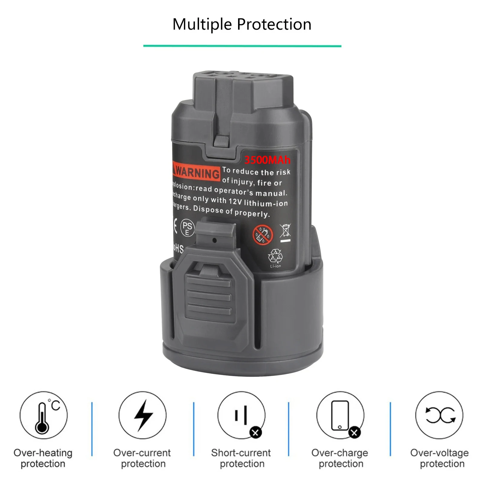 for AEG 12V battery 3.5Ah lithium-ion battery, used for electric tools such as construction and gardening Rechargeable battery