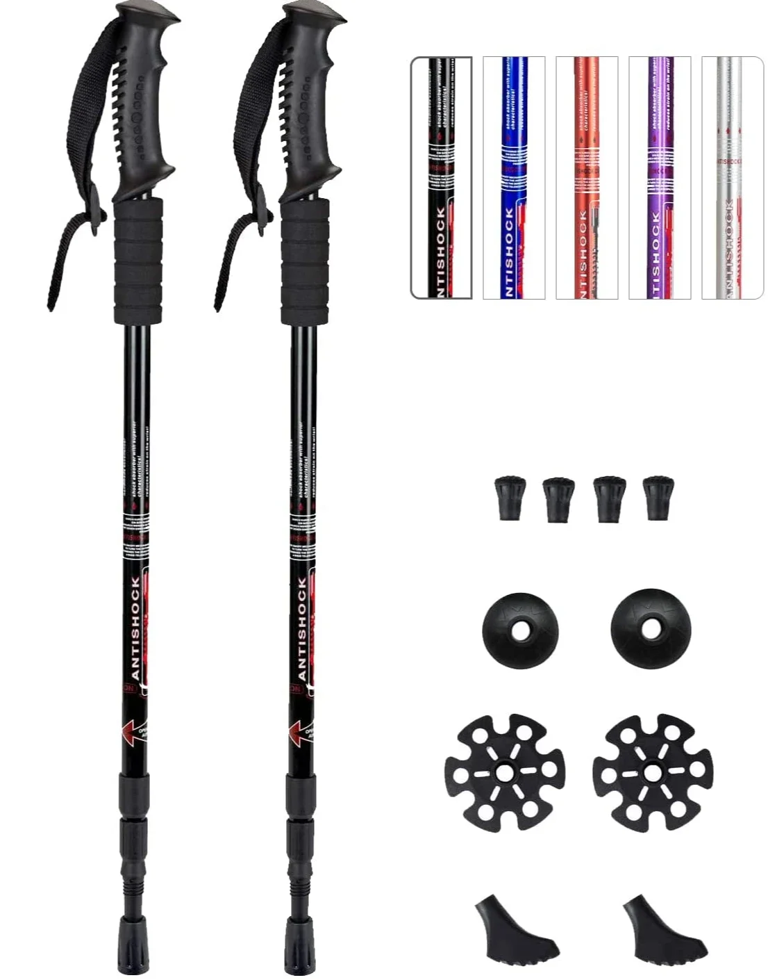 Aihoye Outdoor Alpenstock Carbon Fiber Walking Sticks Telescoping Foldable Self Defense Hiking Trekking Poles Sticks