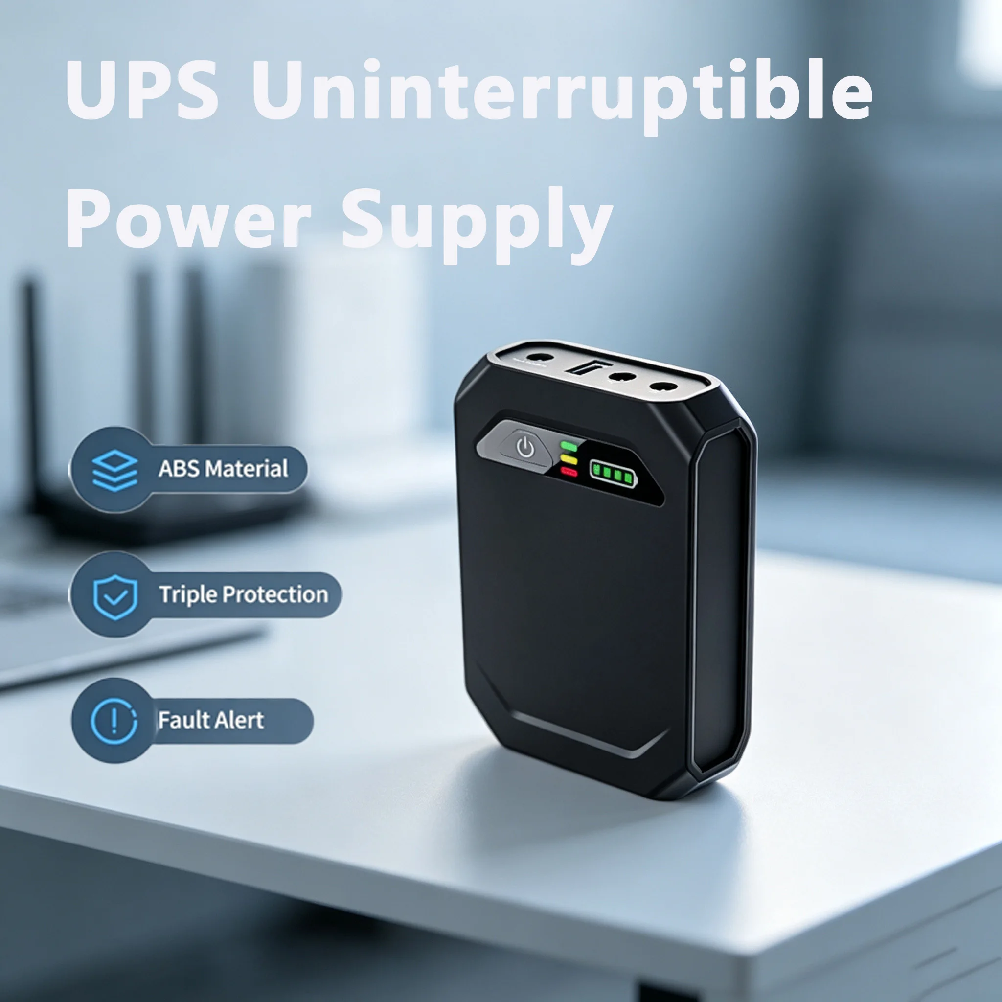 Mini UPS Backup Power 12V 9V 5V DC Output Detachable 18650 Battery Portable Uninterruptible Power Supply Router(No Battery)