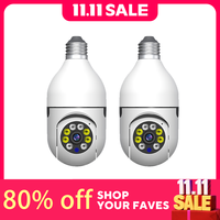 2Pc Ease Life APP-Light Bulb Security Cameras Outdoor Wireless WiFi Camera 5GHz, 360 Degree, E27 Light Socket Screw In Securi