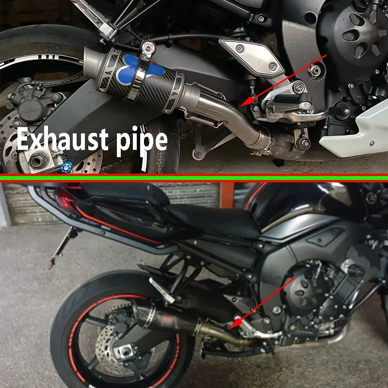 أنبوب عادم للدراجة النارية متوسط الوسط ، كاتم صوت دائري ، أنبوب وصلة FZ 1 ، مناسب لياماها 1000 FZ1 FZ1-fz1500