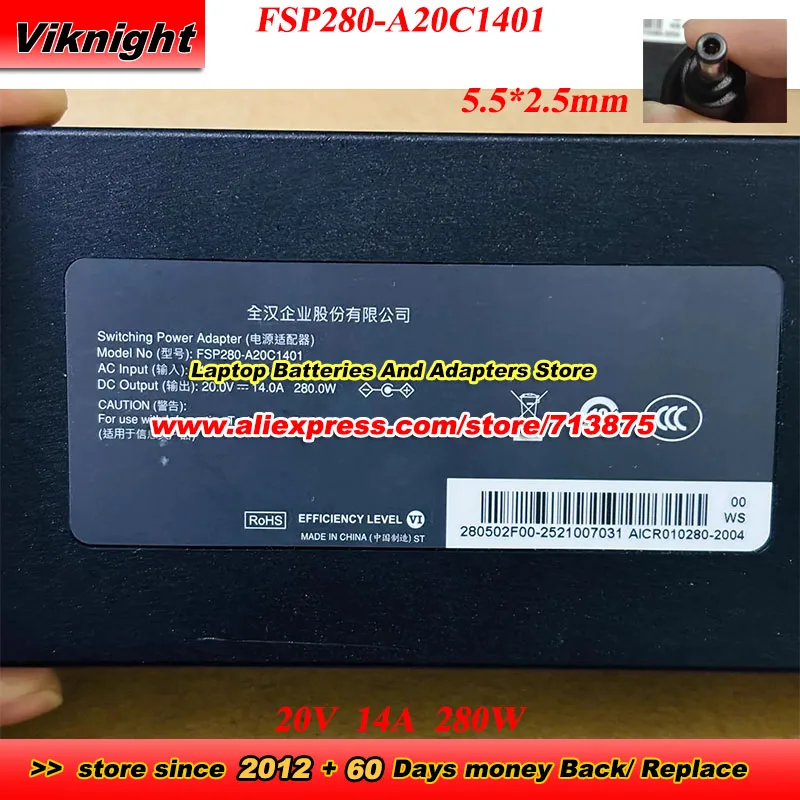 FSP280-A20C1401 AC Adapter 20V 14A 280W Power Supply with 5.5x2.5mm tip