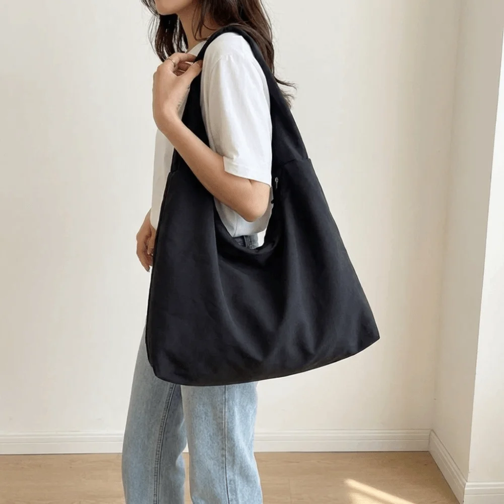 

Underarm Bag Zipper Nylon Shoulder Bag Cloth Multi-Pocket Versatile Commuting Handbag Polyester Solid Color Storage Pouch Travel