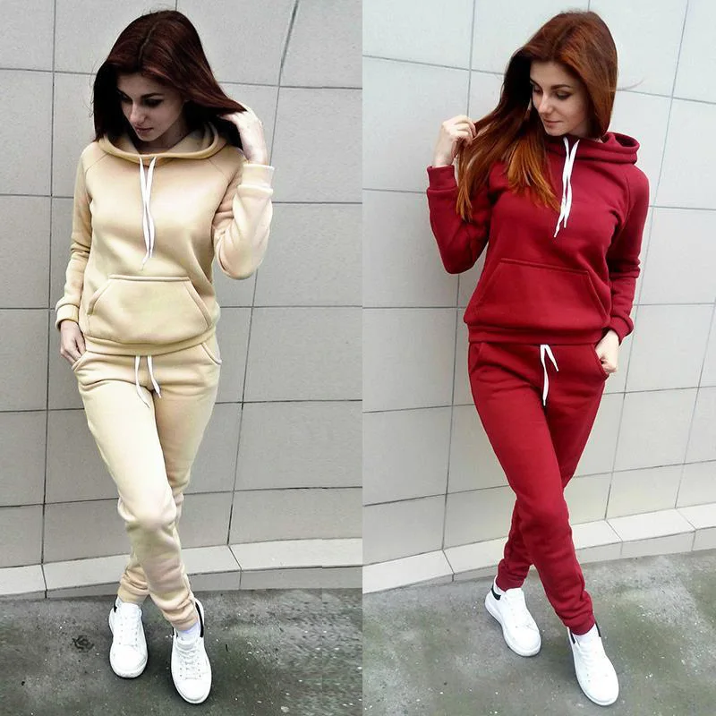 Harajuku Casual frauen Sportswear Sportswear Jogging Anzug frauen Mit Kapuze Sportswear Anzug Set Kleidung