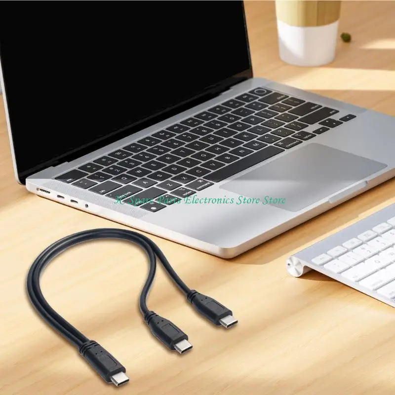SZ USB C to Two Type C Splitter Charging Cable 30cm For Multiple Electronics