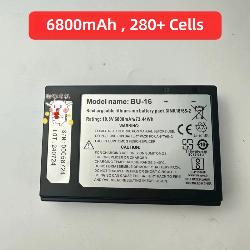 BU-11 BU-16 6000/6400/6800mAh for Sumitomo T-600C T-601C TYPE-81C TYPE-82C Z1C Z2C Q101 Q102 Fiber Fusion Splicer Battery