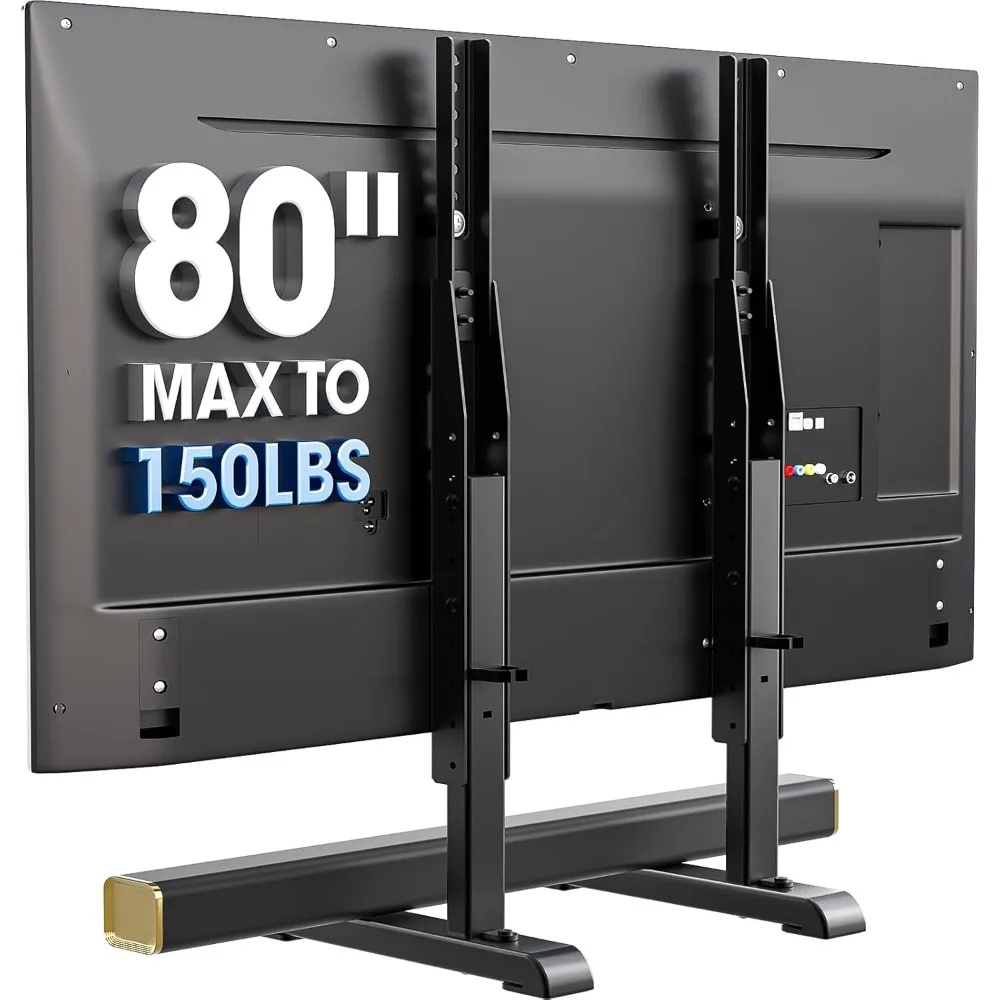 

Universal TV Stand Base for 24-80 Inch Screens, Adjustable Height up to 150lbs Load, Black