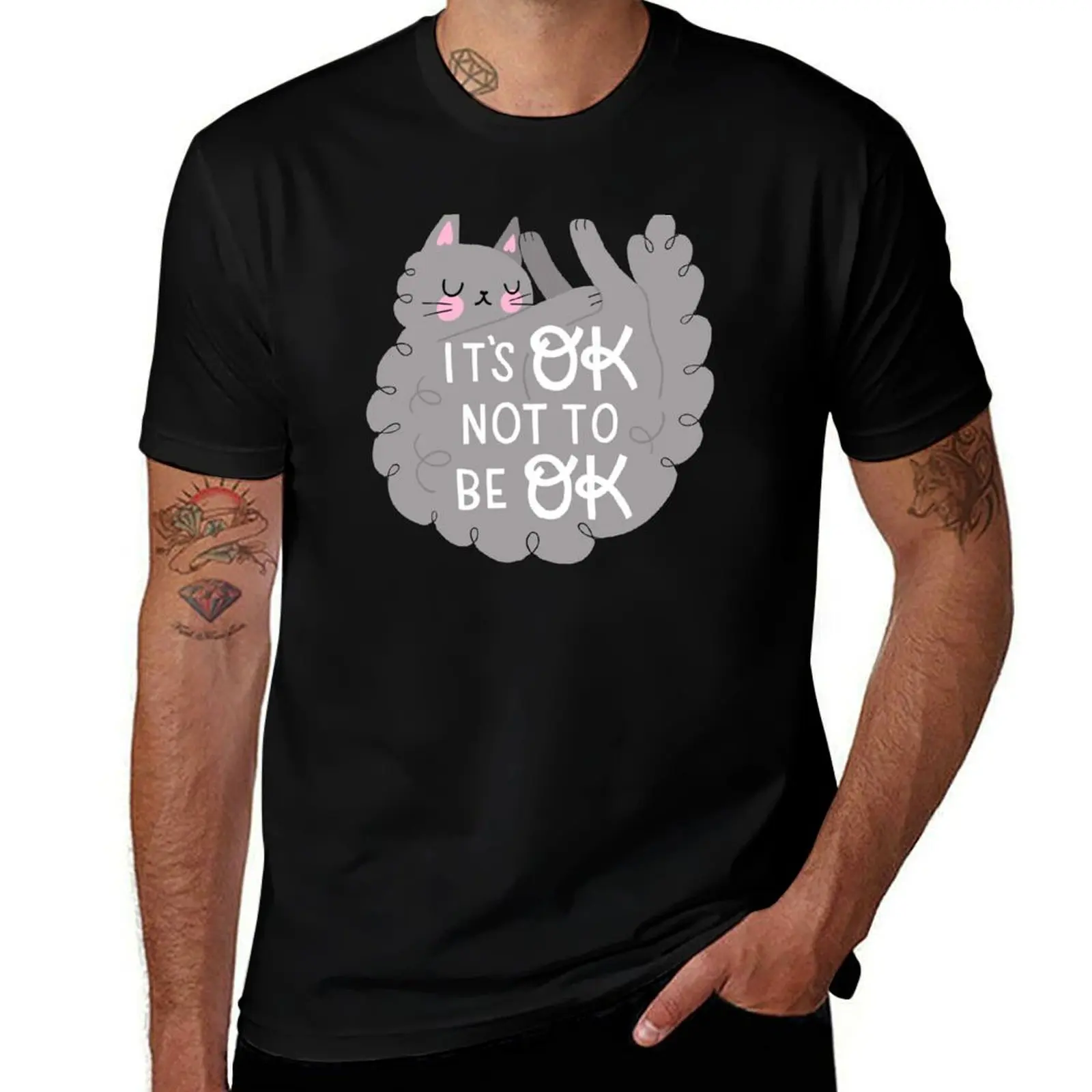 

To OK T-Shirt t Not OK shirt man Sleepy Cat high Gray shirts It's graphic cotton Be t quality