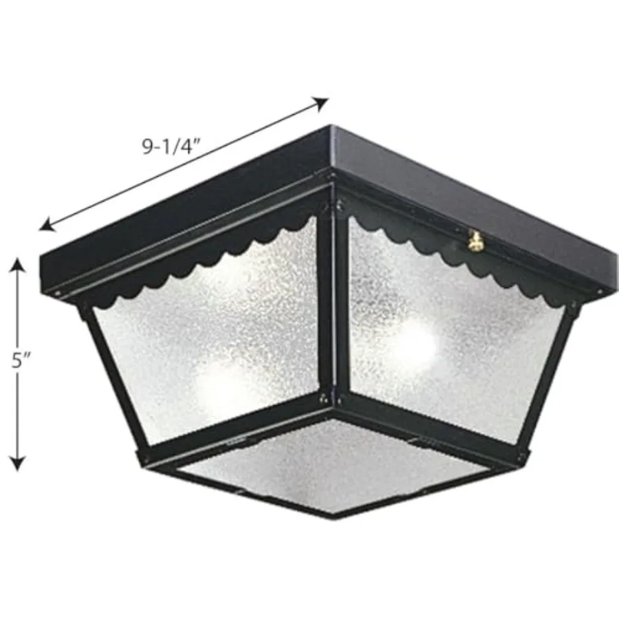 Indoor and Outdoor Flush Mount Ceiling Light, Interior and Exterior Ceiling-Mount Light Fixture for Porch Light, Patios, Garage