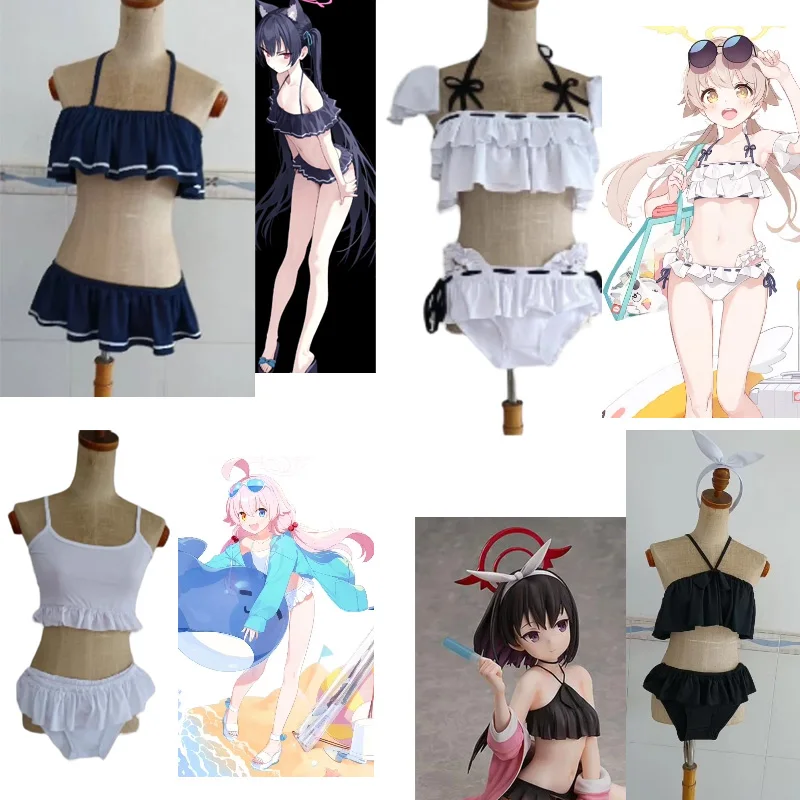 Game Blue Archive azitani hifumi Kuromi Serika Swimwear Cosplay takanasi hosino  Costume Halloween Carnival Outfits