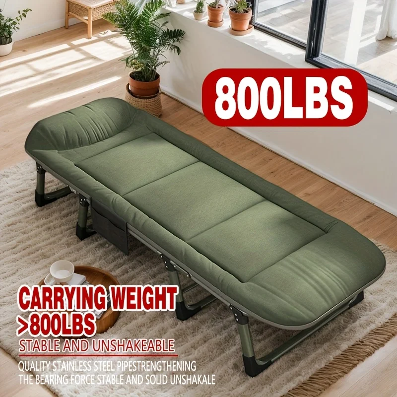 

Adjustable Folding Sleeping Bed - 6-Position Portable Leisure Lounge Chair, Lightweight & Durable Metal Frame