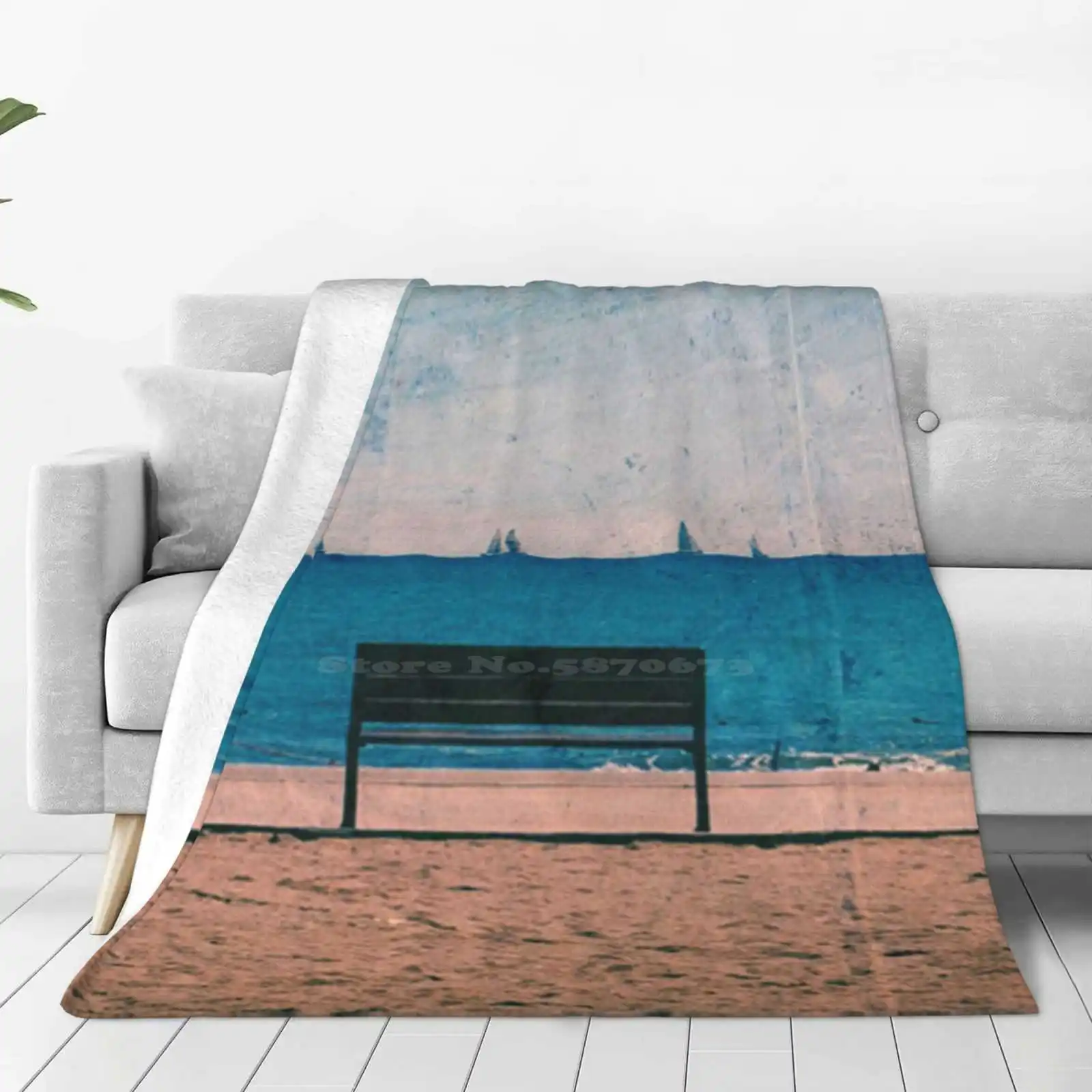 The Regatta Four Seasons Comfortable Warm Soft Throw Blanket Regatta Yacht France Texture Seascape Summer Frejus Race Rosedew