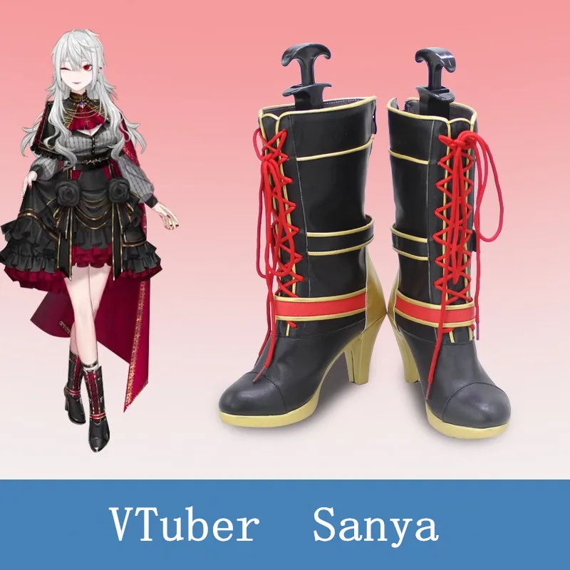 

NIJISANJI VTuber Virtual Liver Sanya Cosplay Costume Shoes Handmade Faux Leather Boots