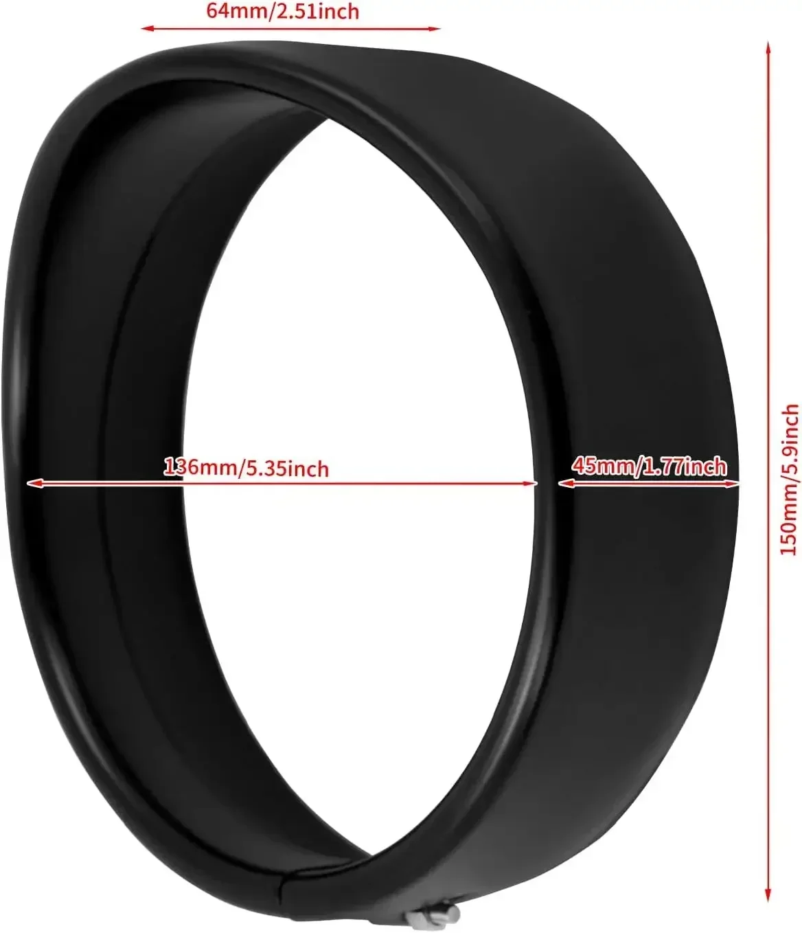 Anillo embellecedor de faro con visera de 5,75 pulgadas, anillo decorativo de faro delantero de 5 3/4 "para Harley Sportster XL 883 1200 Forty Eight Dyna Softail