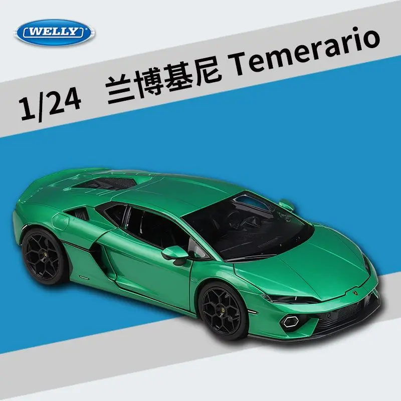 

WELLY New Product 1:24 Lamborghini Temerario Simulation Car Model Miniature Scene Decoration Collection Ornament Toy Gift