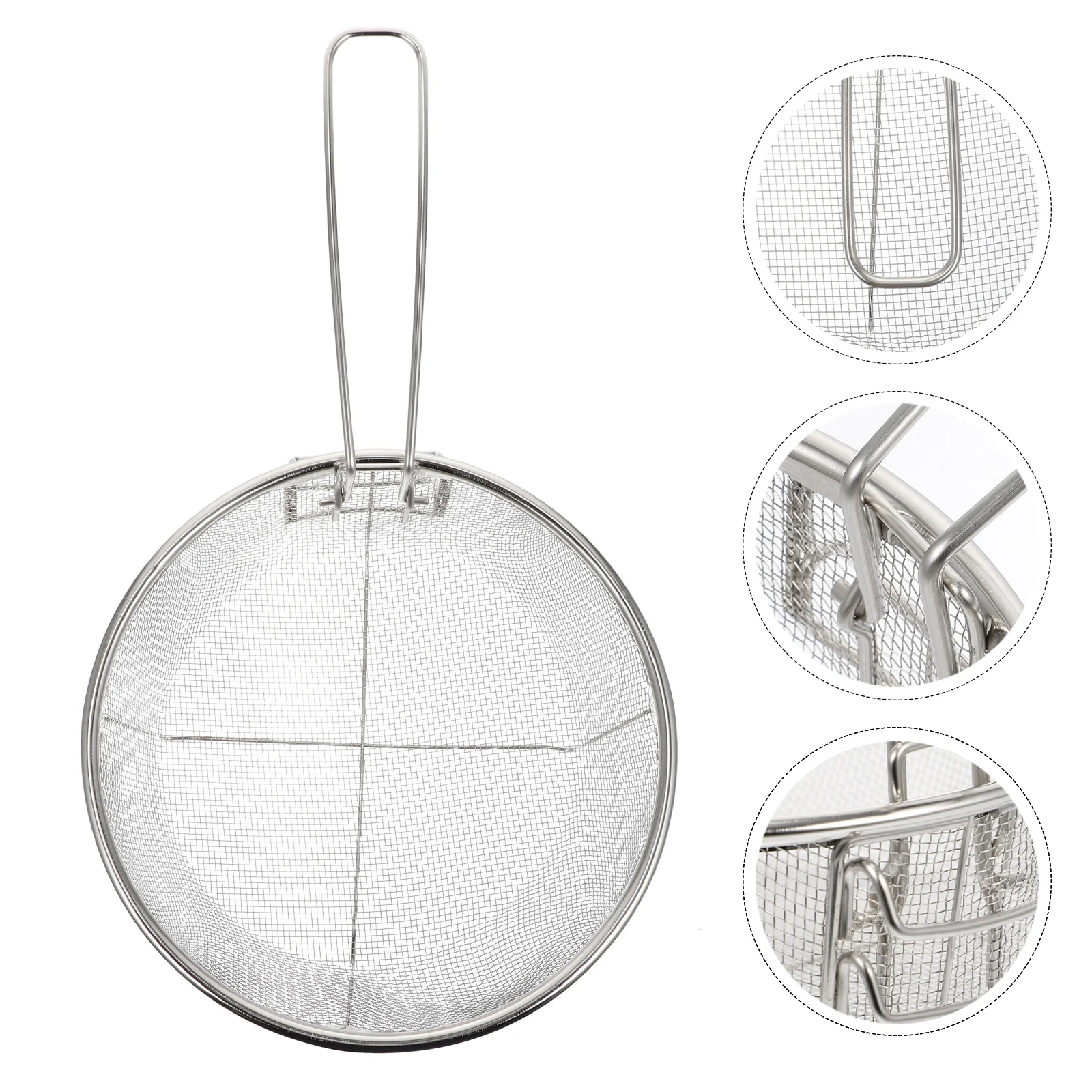 Stainer Steel Strainer Stainless Frying Basket Metallic Line Kitchen Supplies Deep Fryer