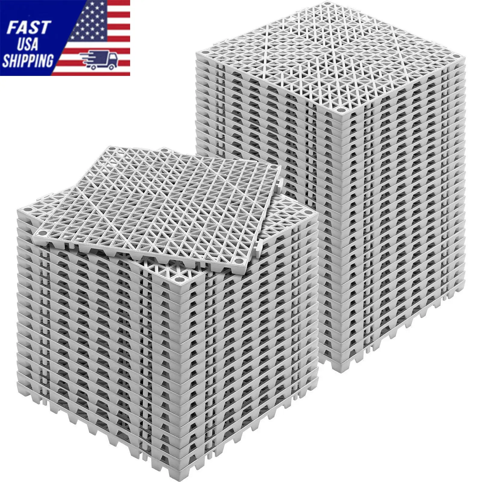 Interlocking Tile 50PCS Gray, Drainage Tiles 12