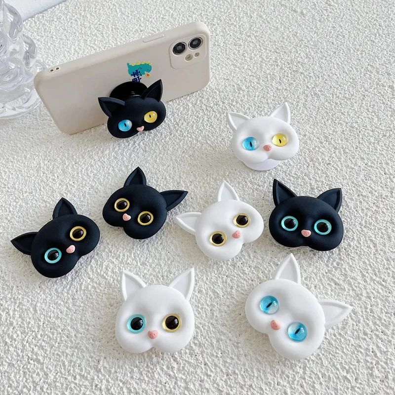 

1-4Pcs Cartoon Cat Support Mobile Phone Extension Frame Finger Bracket Universal Fold Mobile Phone Bracket Air Sac Phone Holder