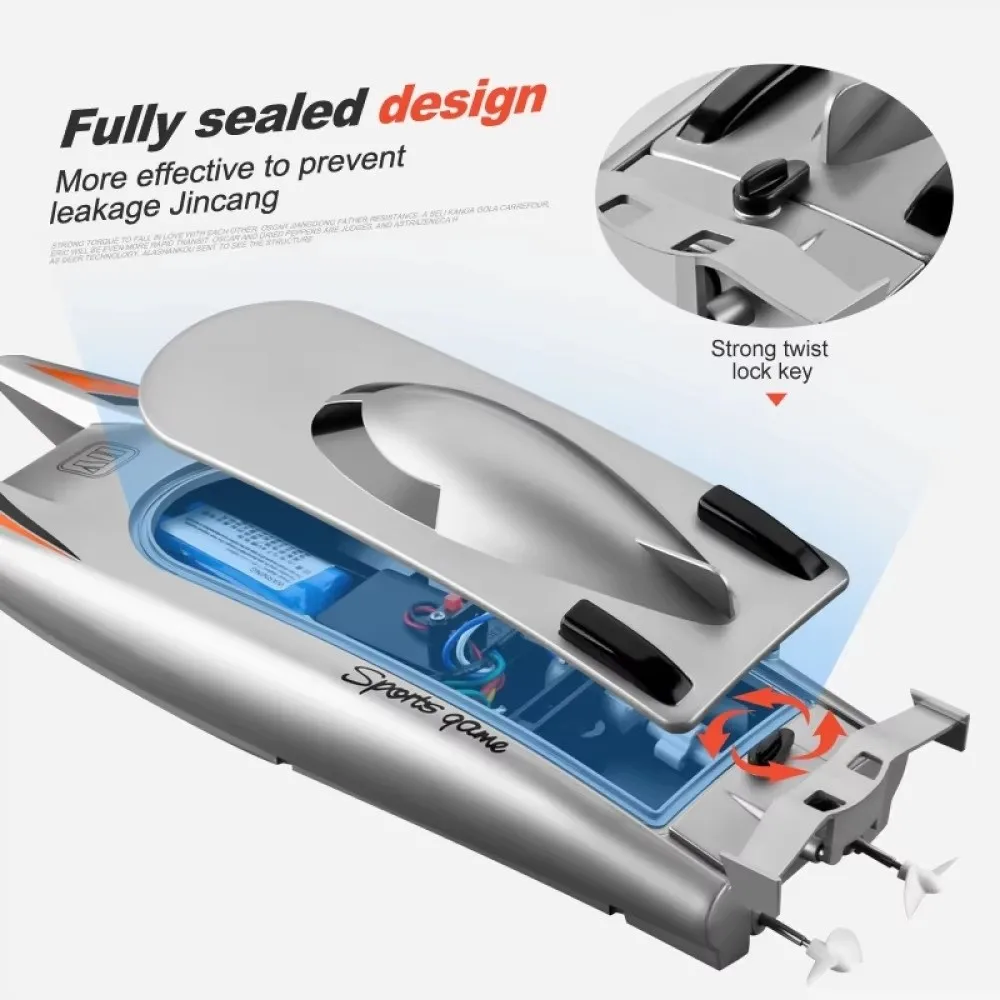 Radio Controlled High Speed RC Boat Waterproof Double Motor Speedboat 2 Channel 2.4G Remote Control Remote Control Boat Water