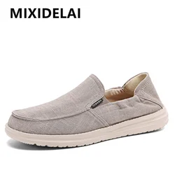 New Men's Vulcanized Shoes Breathable Canvas Shoes Loafers Men Casual Shoes Lightweight Outdoor Walking Shoes Plus Size Sneakers