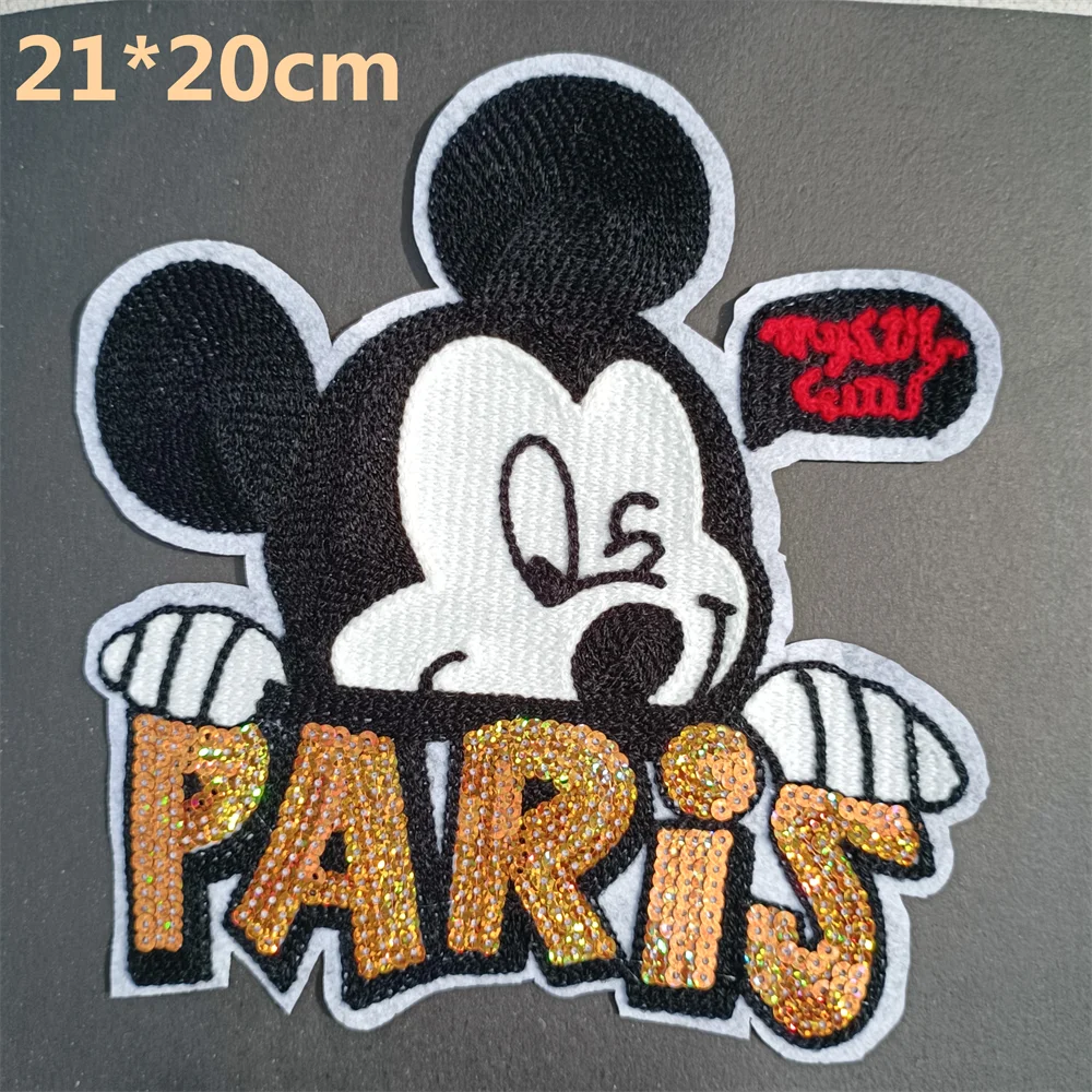 Hot Sale DIY Cartoon Mickey Mouse Clothes Patch Animal Patch Minnie Donald Duck Embroidery Patch Iron Patch Clothing Sticker