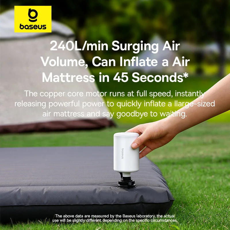 Baseus 5 In 1 Portable Air Pump Inflate Deflate Vacuum Storage for Air Mattresses Beds Swimming Ring Camping Outdoor Air Pump