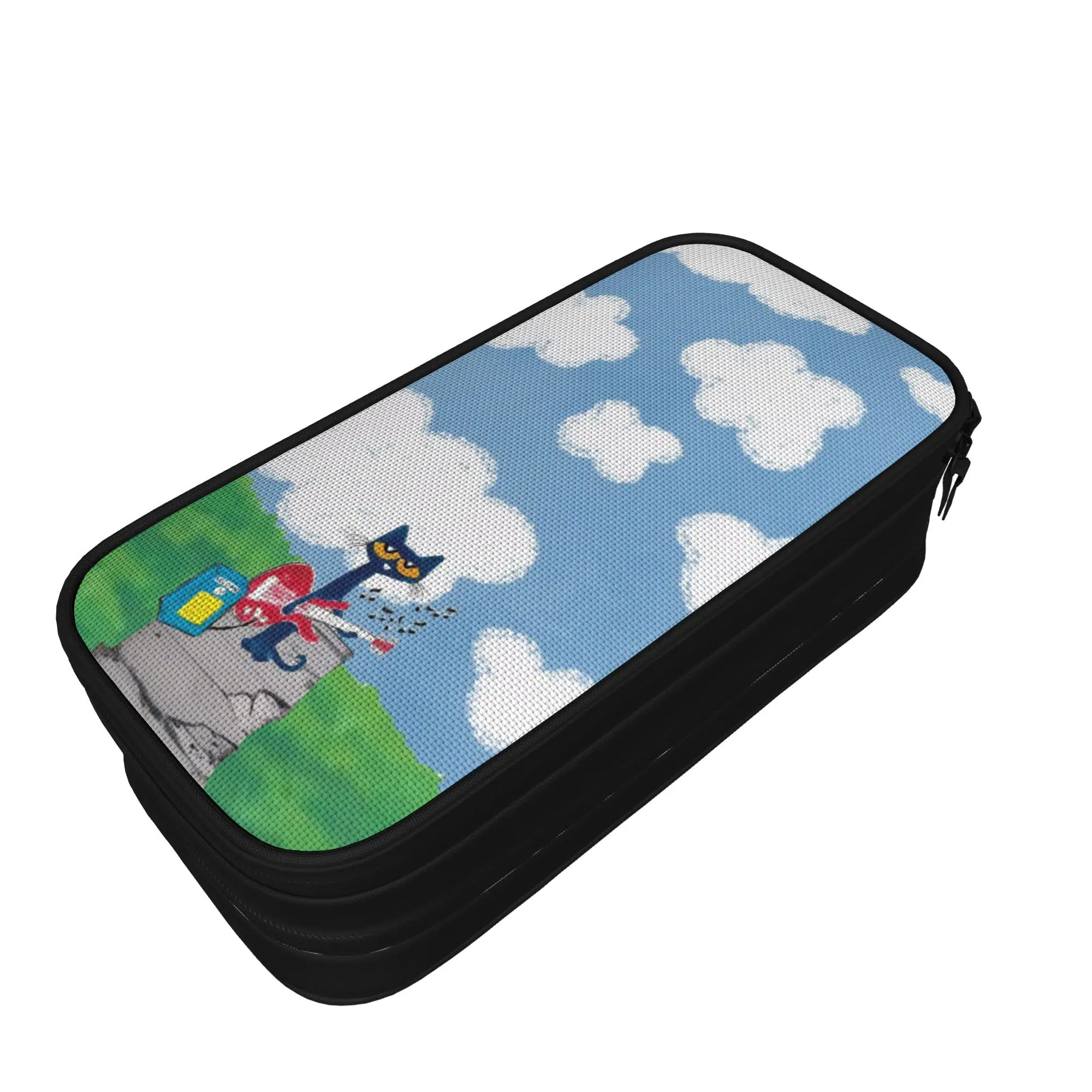 Large-capacity Pencil Case Pete The Cat Office Accessories  Double Layer Pencilcase Women Make Up Bag Perfect Gifts