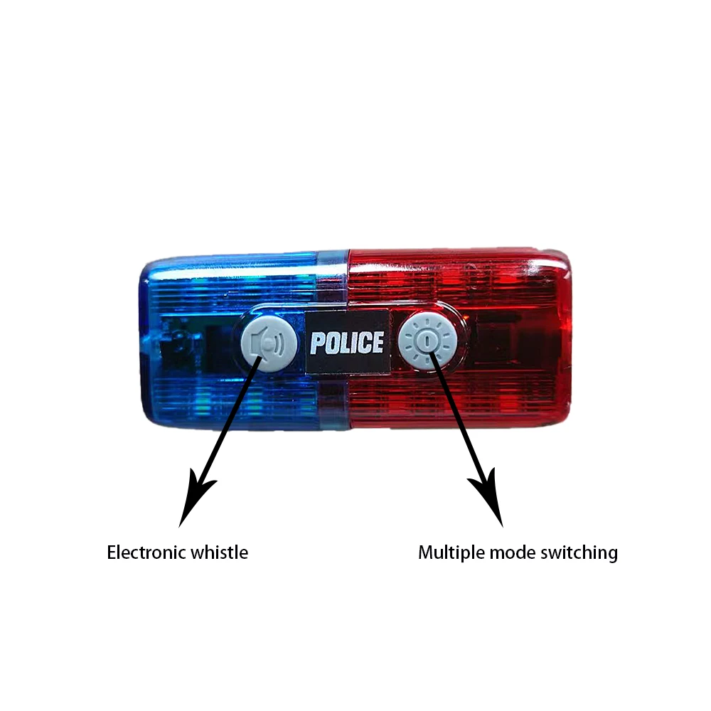 New Led Red Blue Warning Light Electronic Whistle Police Security Shoulder Clip Magnetic Suction Lamp Patrol Signal Flash Light