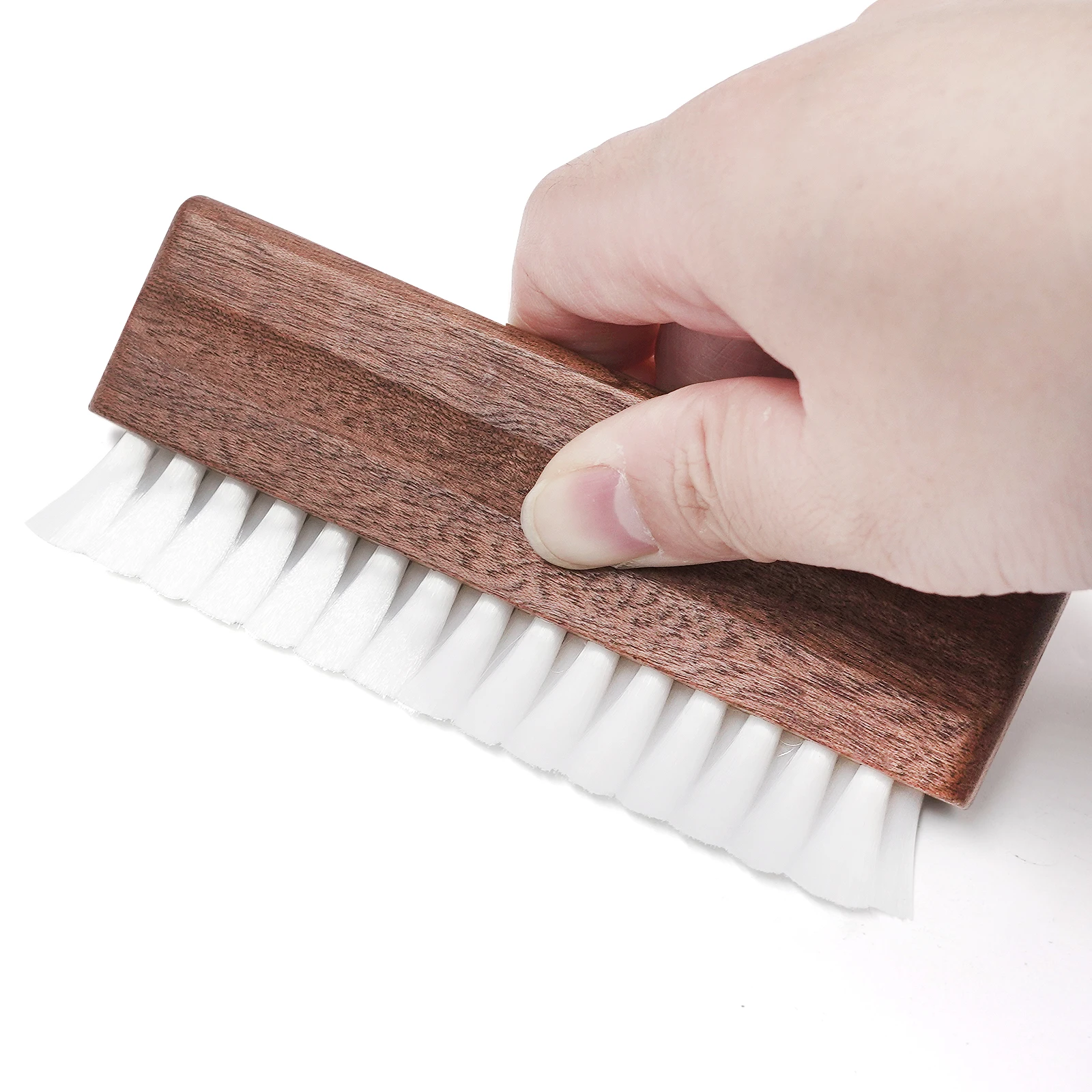 Cepillo de nailon de madera antipolvo de alta calidad, útil cepillo de limpieza para agua, barrido húmedo para discos de vinilo LP, accesorios de limpieza Phono