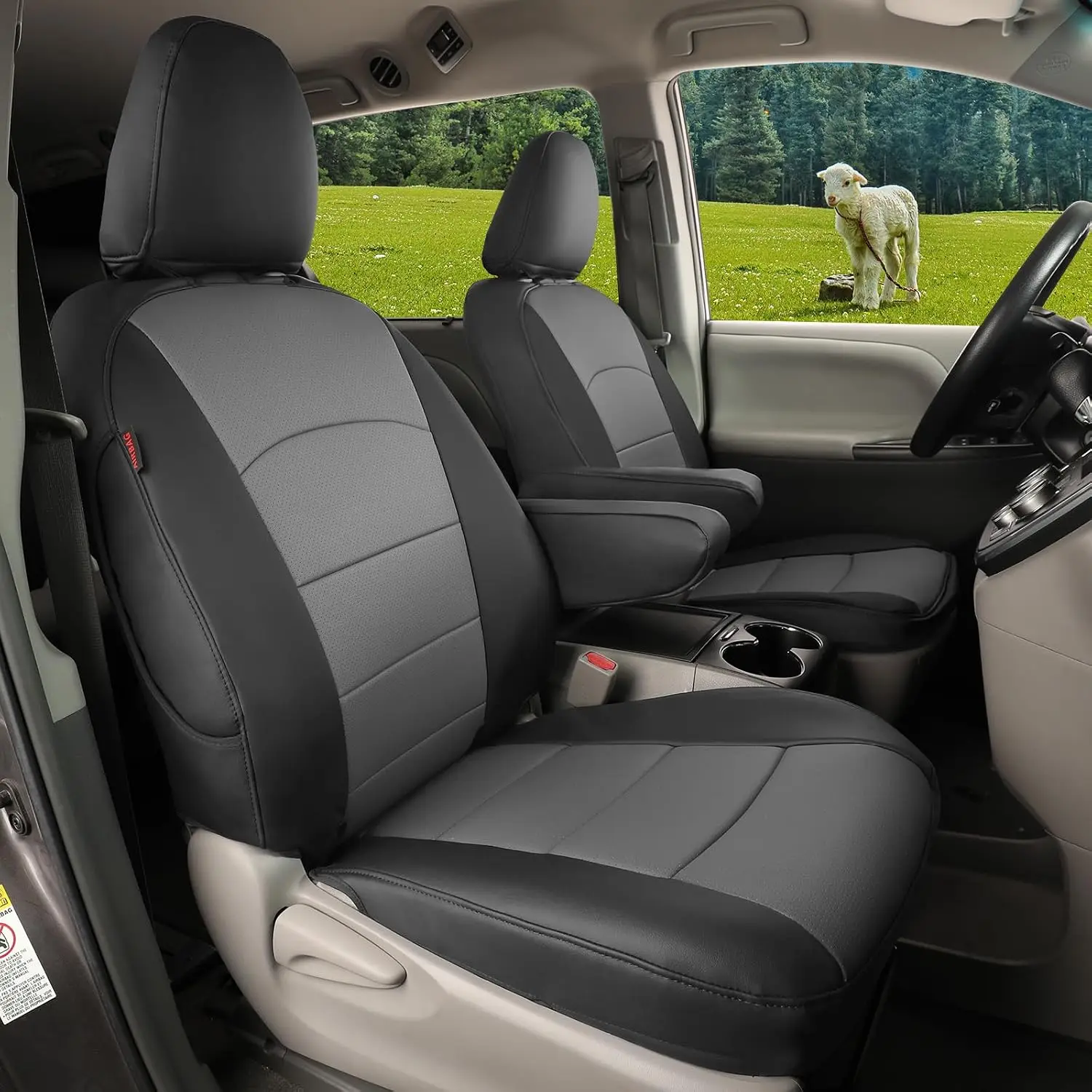 coverdream Sienna Custom Fit Car Seat Covers for Toyota Sienna 2011-2020 SE LE XLE Limited 8 Seats 2nd Row 4/2/4 Split & 2021-2026 XLE/XSE/Limited/Platinum 7 Seat 2nd Row Captain seats Waterproof Full Set Seat Protector Seat Covers