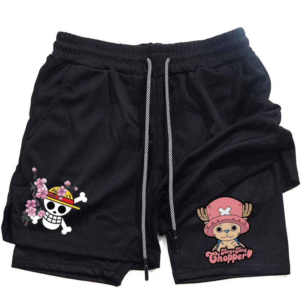 

Anime OnePiece ONE PIECE surrounding the same printed sports shorts double casual five-point pants