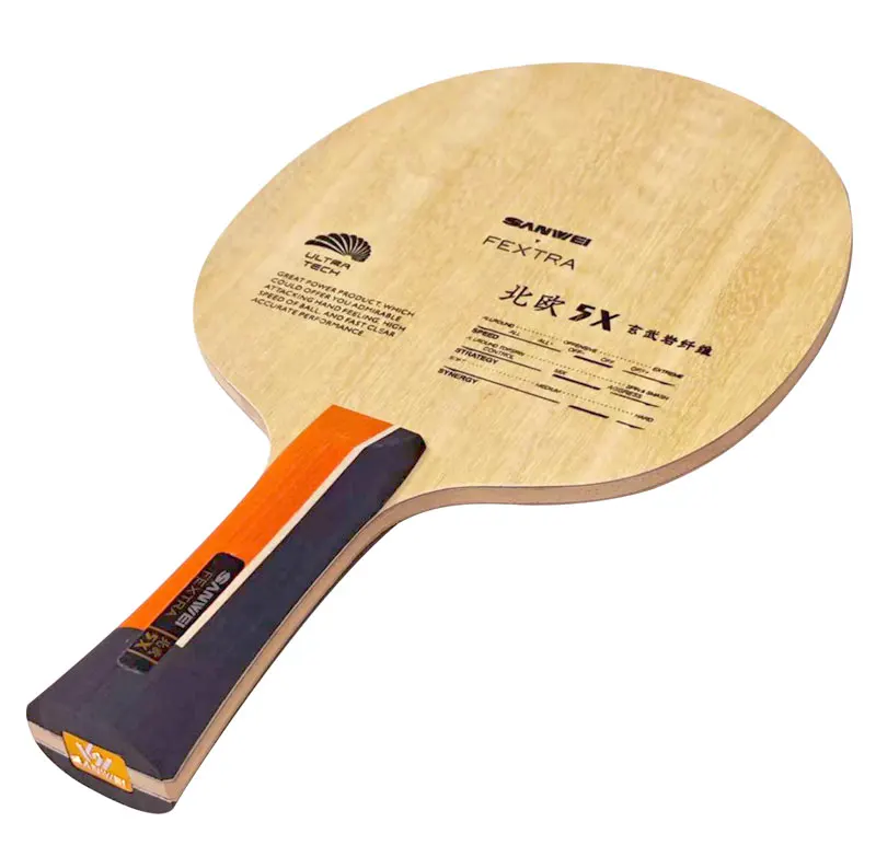 Original SANWEI FEXTRA 5X Table Tennis Blade Inner Outer Basalt Fiber Ping Pong Paddle Professional 7-Ply Table Tennis Racket