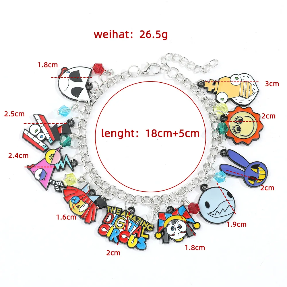 The Amazing Digital Circus Girls Bracelets Cartoon Anime Figures Pomni Jax Collective Dolls Jewelry Charms Pendants for Kid Gift