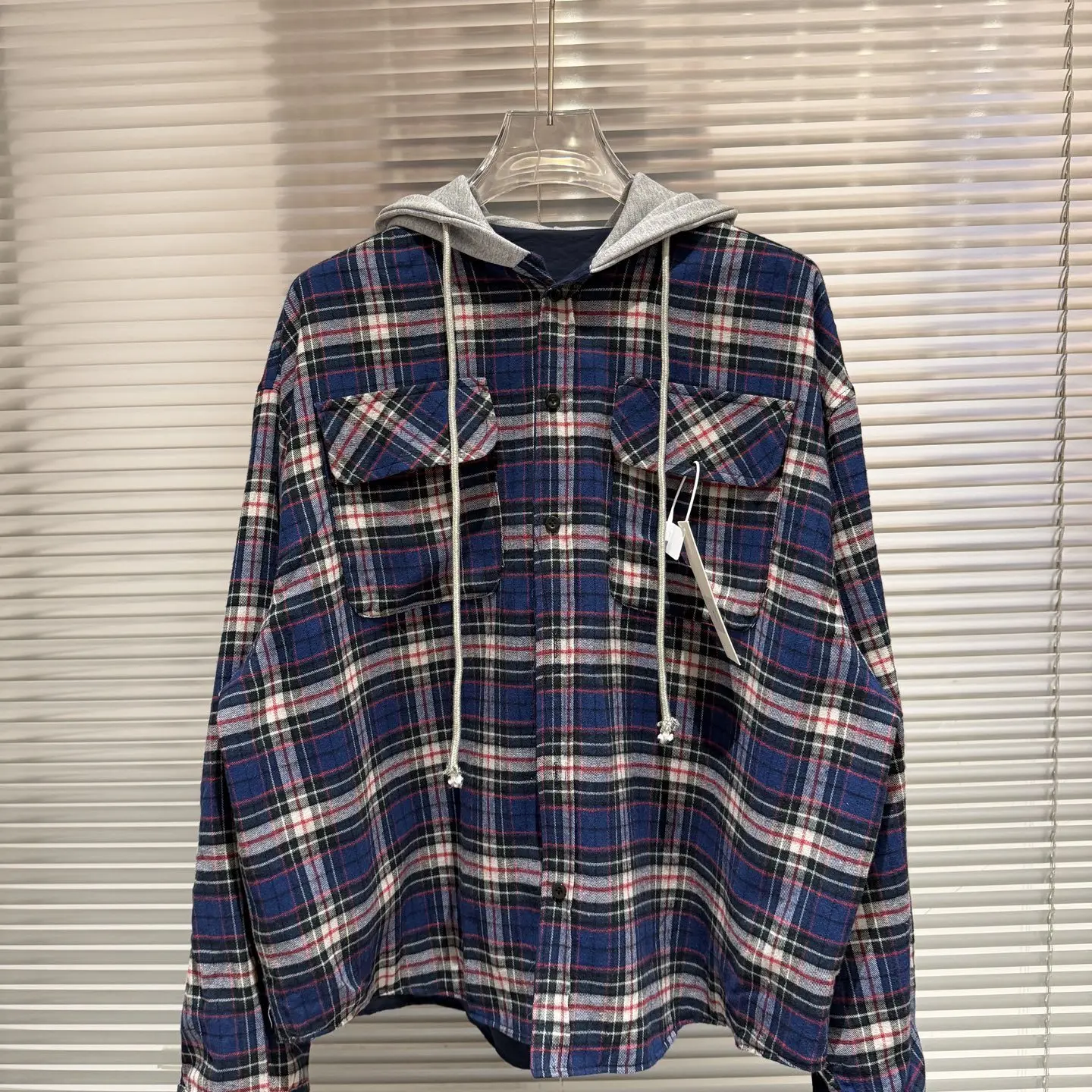 

GRAILZ Project G/R Reversible Hooded Plaid Shirt Jacket Heavy Shirt