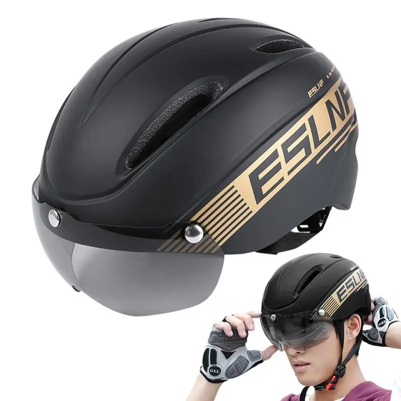

Bike Helmets Adult With Goggles Multipurpose Gear Breathable Protective Shock Absorbing For Mountain & Road Bike Cycling