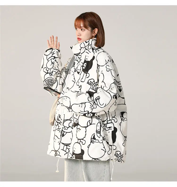 Reversible Women Fluffy Jacket Stand Collar Loose Plush Jacket Warm Outwear Oversized Faux Lamb Coats Women